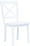 vidaXL - Eetkamerstoelen - 4 - st - massief - rubberwood - wit