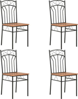 vidaXL - Eetkamerstoelen - 4 - st - MDF - bruin
