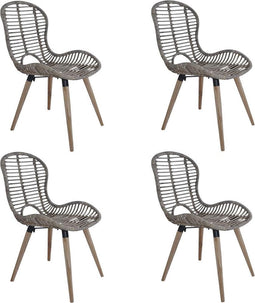 vidaXL - Eetkamerstoelen - 4 - st - natuurlijk - rattan - bruin