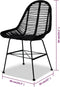 vidaXL - Eetkamerstoelen - 4 - st - natuurlijk - rattan - zwart