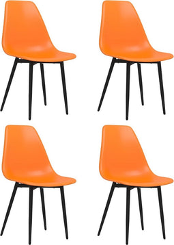 vidaXL - Eetkamerstoelen - 4 - st - PP - oranje