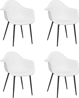 vidaXL - Eetkamerstoelen - 4 - st - PP - wit