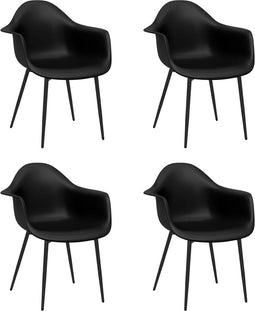 vidaXL - Eetkamerstoelen - 4 - st - PP - zwart
