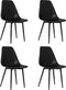 vidaXL - Eetkamerstoelen - 4 - st - PP - zwart