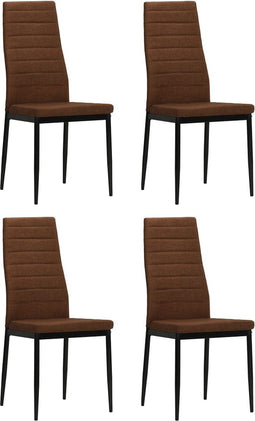 vidaXL - Eetkamerstoelen - 4 - st - stof - bruin