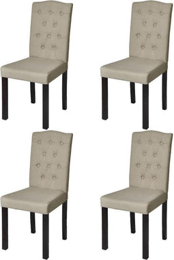 vidaXL - Eetkamerstoelen - 4 - st - stof - camel