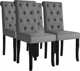 vidaXL - Eetkamerstoelen - 4 - st - stof - donkergrijs