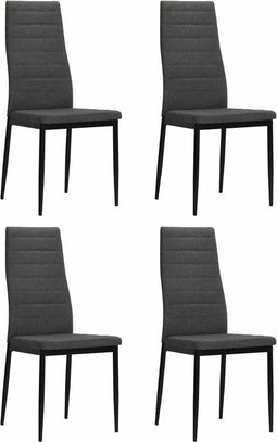 vidaXL - Eetkamerstoelen - 4 - st - stof - donkergrijs