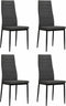 vidaXL - Eetkamerstoelen - 4 - st - stof - donkergrijs