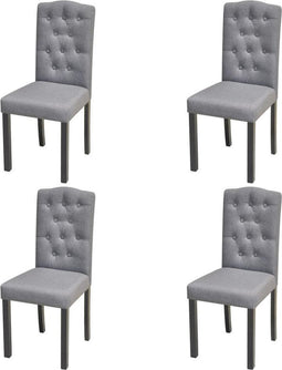 vidaXL - Eetkamerstoelen - 4 - st - stof - grijs