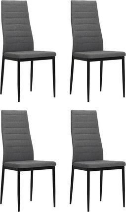 vidaXL - Eetkamerstoelen - 4 - st - stof - lichtgrijs