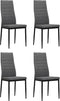 vidaXL - Eetkamerstoelen - 4 - st - stof - lichtgrijs