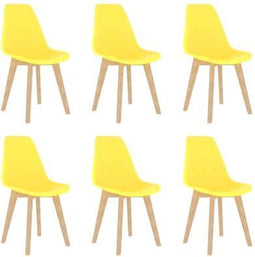 vidaXL - Eetkamerstoelen - 6 - st - kunststof - geel