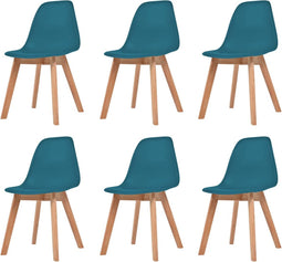 vidaXL - Eetkamerstoelen - 6 - st - kunststof - turquoise