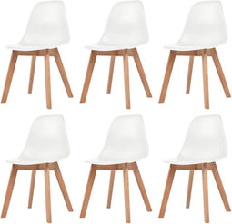 vidaXL - Eetkamerstoelen - 6 - st - kunststof - wit