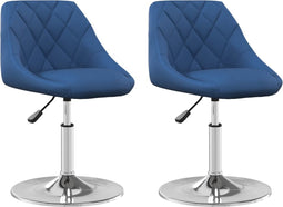 vidaXL - Eetkamerstoelen - draaibaar - 2 - st - fluweel - blauw