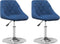 vidaXL - Eetkamerstoelen - draaibaar - 2 - st - fluweel - blauw