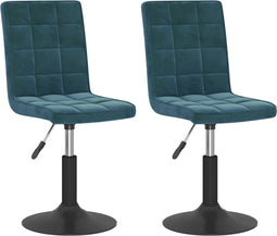 vidaXL - Eetkamerstoelen - draaibaar - 2 - st - fluweel - blauw