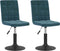 vidaXL - Eetkamerstoelen - draaibaar - 2 - st - fluweel - blauw