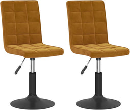 vidaXL - Eetkamerstoelen - draaibaar - 2 - st - fluweel - bruin