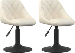 vidaXL Eetkamerstoelen draaibaar 2 st fluweel crèmekleurig
