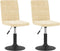 vidaXL - Eetkamerstoelen - draaibaar - 2 - st - fluweel - crèmekleurig