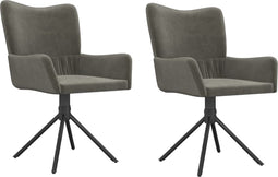 vidaXL - Eetkamerstoelen - draaibaar - 2 - st - fluweel - donkergrijs