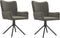 vidaXL - Eetkamerstoelen - draaibaar - 2 - st - fluweel - donkergrijs