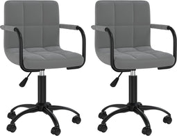 vidaXL - Eetkamerstoelen - draaibaar - 2 - st - fluweel - donkergrijs