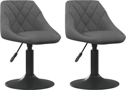 vidaXL Eetkamerstoelen draaibaar 2 st fluweel donkergrijs