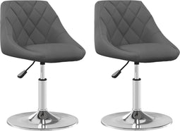 vidaXL - Eetkamerstoelen - draaibaar - 2 - st - fluweel - donkergrijs