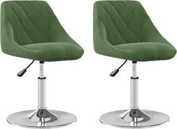 vidaXL - Eetkamerstoelen - draaibaar - 2 - st - fluweel - donkergroen