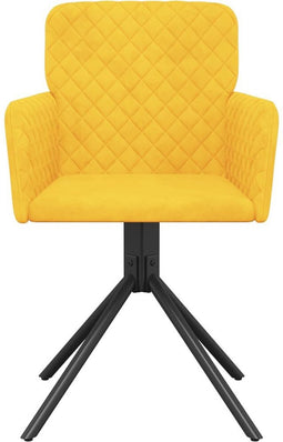 vidaXL - Eetkamerstoelen - draaibaar - 2 - st - fluweel - geel