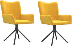 vidaXL - Eetkamerstoelen - draaibaar - 2 - st - fluweel - geel