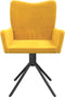 vidaXL - Eetkamerstoelen - draaibaar - 2 - st - fluweel - geel