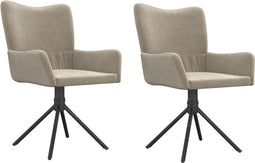 vidaXL - Eetkamerstoelen - draaibaar - 2 - st - fluweel - lichtgrijs