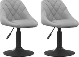 vidaXL Eetkamerstoelen draaibaar 2 st fluweel lichtgrijs