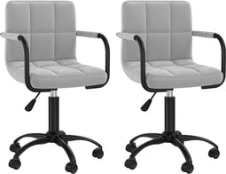 vidaXL - Eetkamerstoelen - draaibaar - 2 - st - fluweel - lichtgrijs