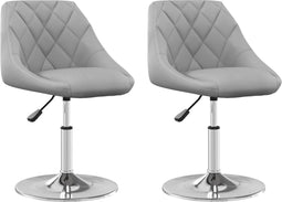 vidaXL Eetkamerstoelen draaibaar 2 st fluweel lichtgrijs