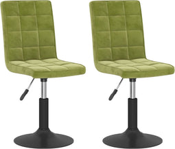 vidaXL - Eetkamerstoelen - draaibaar - 2 - st - fluweel - lichtgroen