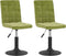 vidaXL - Eetkamerstoelen - draaibaar - 2 - st - fluweel - lichtgroen