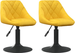 vidaXL Eetkamerstoelen draaibaar 2 st fluweel mosterdgeel