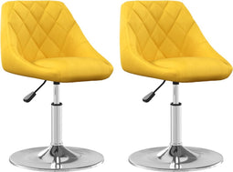 vidaXL Eetkamerstoelen draaibaar 2 st fluweel mosterdgeel
