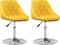 vidaXL Eetkamerstoelen draaibaar 2 st fluweel mosterdgeel