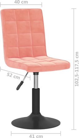 vidaXL - Eetkamerstoelen - draaibaar - 2 - st - fluweel - roze