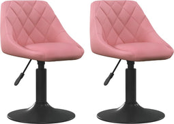vidaXL Eetkamerstoelen draaibaar 2 st fluweel roze