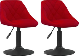 vidaXL - Eetkamerstoelen - draaibaar - 2 - st - fluweel - wijnrood