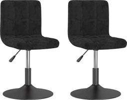 vidaXL - Eetkamerstoelen - draaibaar - 2 - st - fluweel - zwart