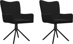 vidaXL - Eetkamerstoelen - draaibaar - 2 - st - fluweel - zwart