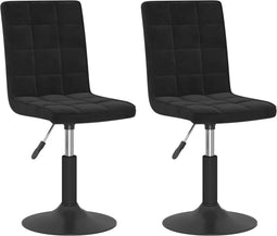 vidaXL - Eetkamerstoelen - draaibaar - 2 - st - fluweel - zwart